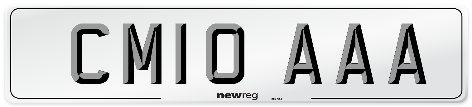 CM10 AAA Number Plate from New Reg